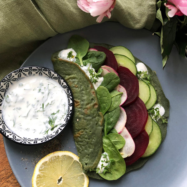 Herzhafte Spirulina Pancakes