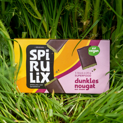 5er Packung SPIRULIX Spirulina Algen Schokolade aus Nougat mit Sesam