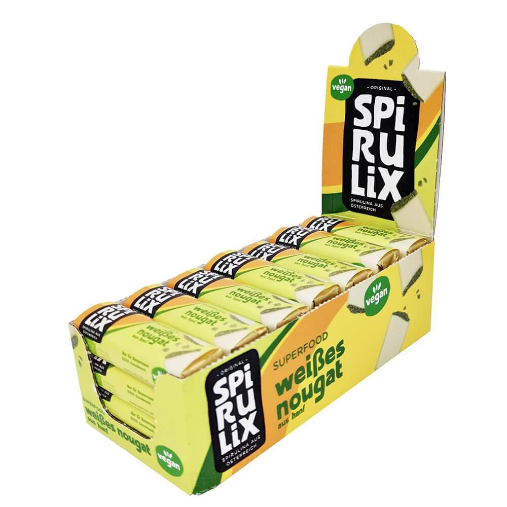 Box von Spirulina-Algen Nougat als Nascherei